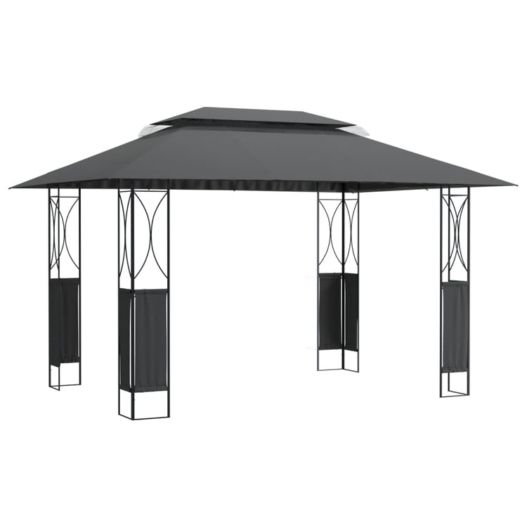 Vidaxl -Laube mit Dach 400x300x270 cm Stahl -Anthrazit -Verschärft