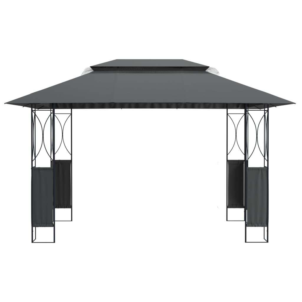 Vidaxl -Laube mit Dach 400x300x270 cm Stahl -Anthrazit -Verschärft