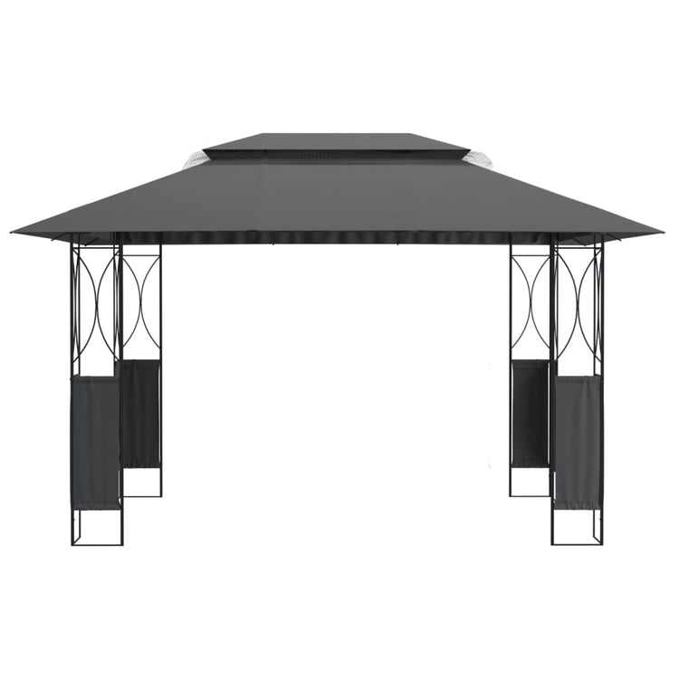 Vidaxl -Laube mit Dach 400x300x270 cm Stahl -Anthrazit -Verschärft