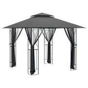 Vidaxl -Laube mit Seitenwänden 300x300x270 cm Stahl -Anthrazit -Gelenkt - afbeelding 2