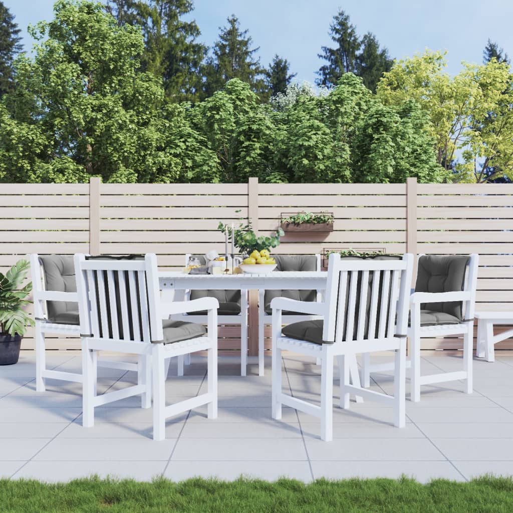VidaXL Gartenstuhlkissen 6 Stück niedrige Rückenlehne 100x50x7 cm Stoff grau