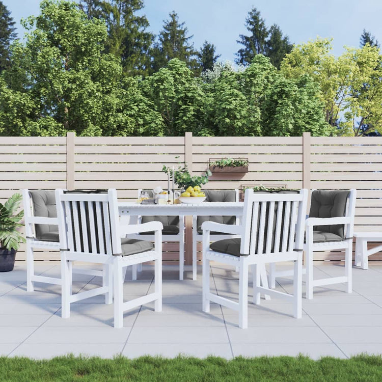 VidaXL Gartenstuhlkissen 6 Stück niedrige Rückenlehne 100x50x7 cm Stoff grau