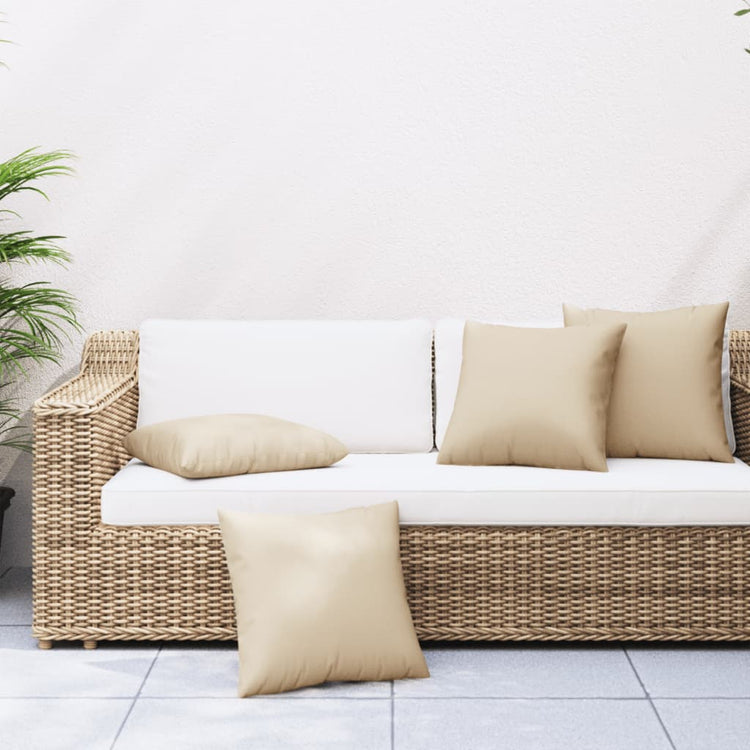Vidaxl Bank Kissen 4 ST 40x40 cm Stoff Beige