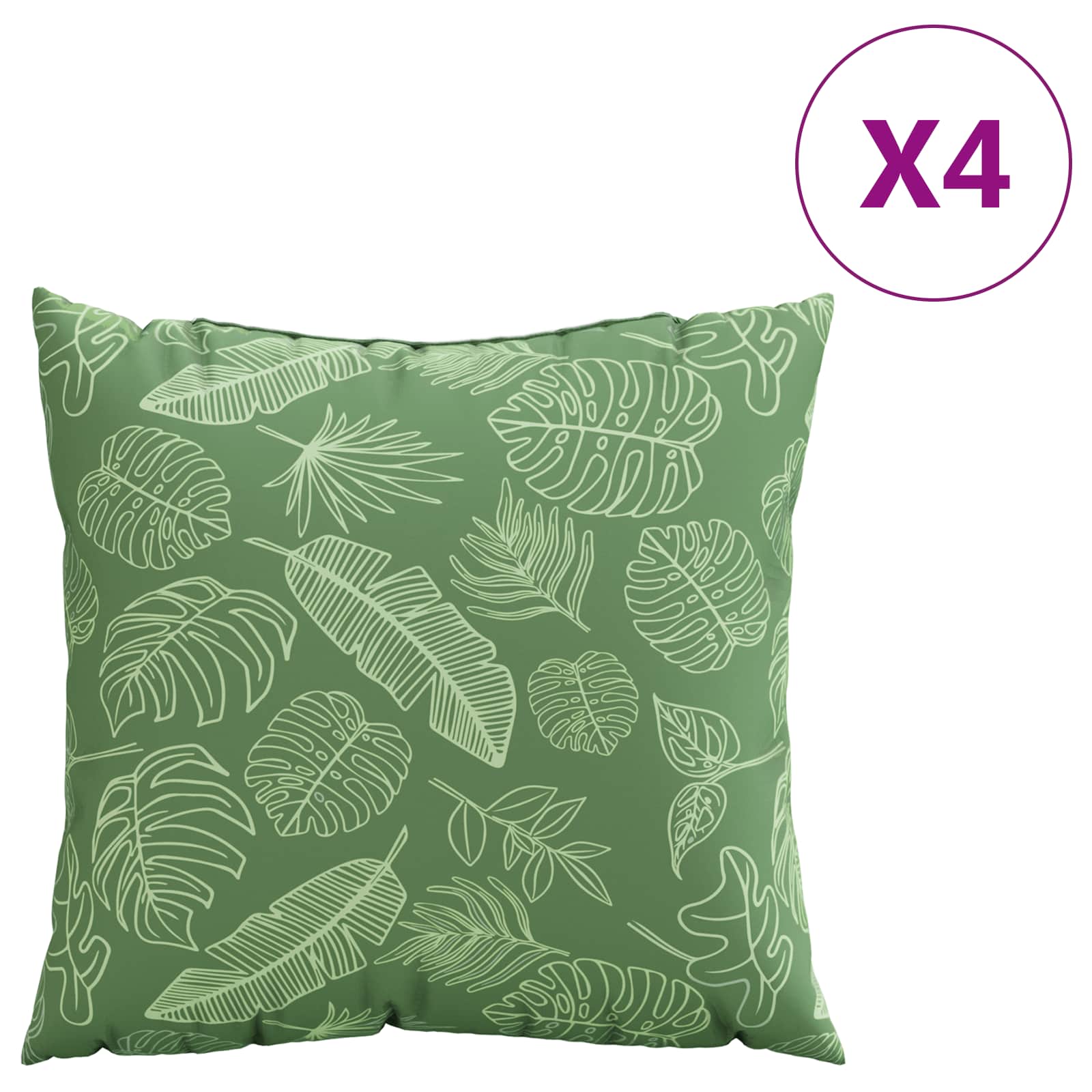 Vidaxx Spreizkissen Blatt 4 Stück Blattmuster 40 x 40 cm Polyesterstoff