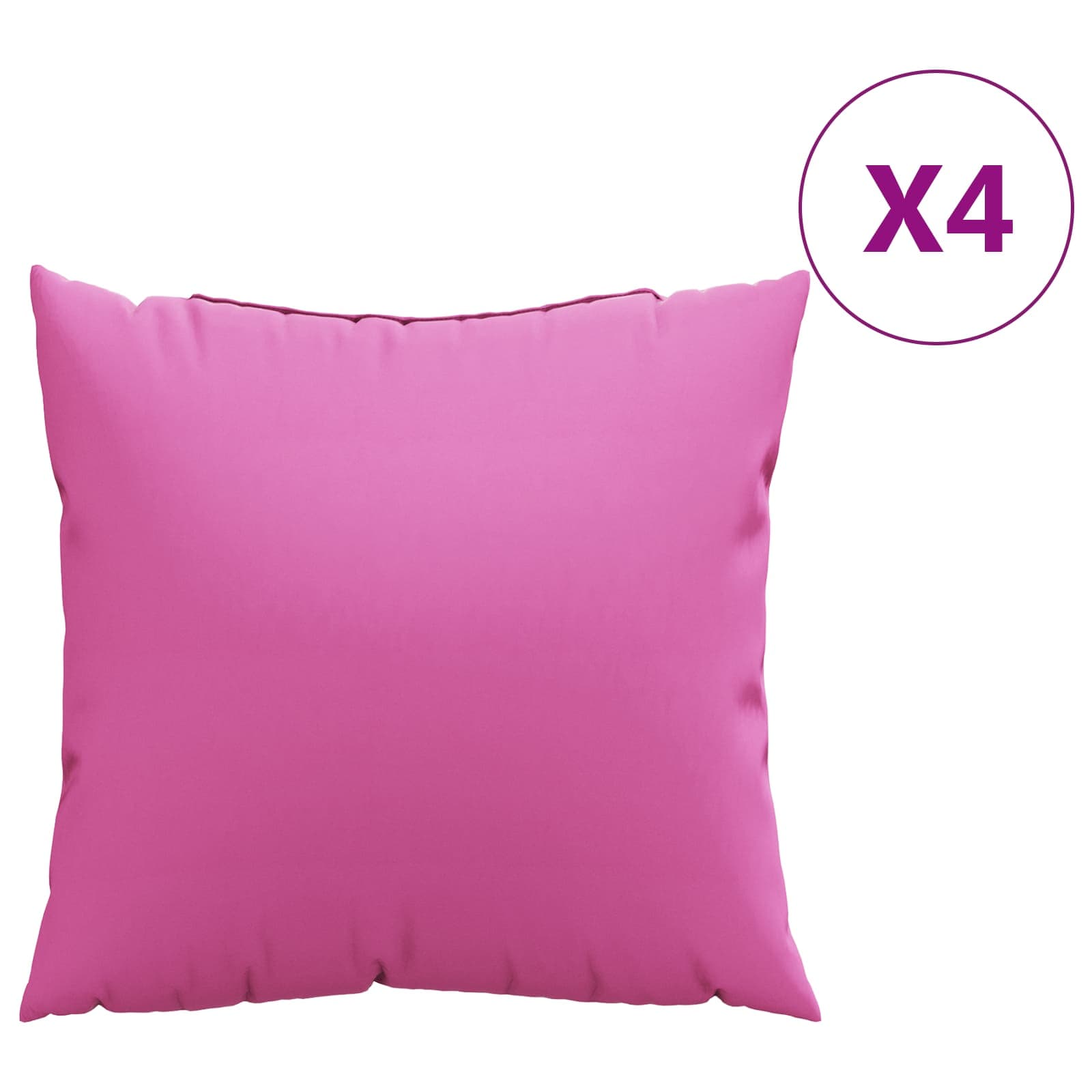 Vidaxl-Spreizkissen, einfarbig, 4 Stück, rosa, 40 x 40 cm, Polyesterstoff