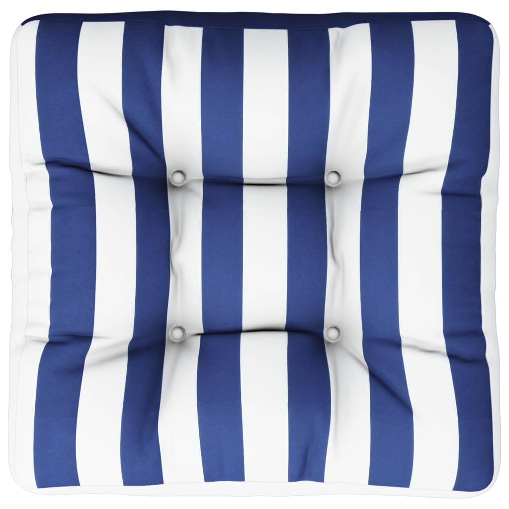 Vidaxl Palettenkissen gestreift 50 x 50 x 12 cm Stoff blau und weiß