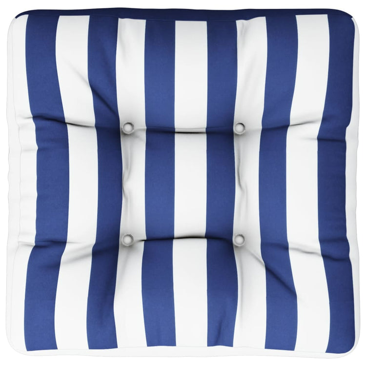Vidaxl Palettenkissen gestreift 50 x 50 x 12 cm Stoff blau und weiß