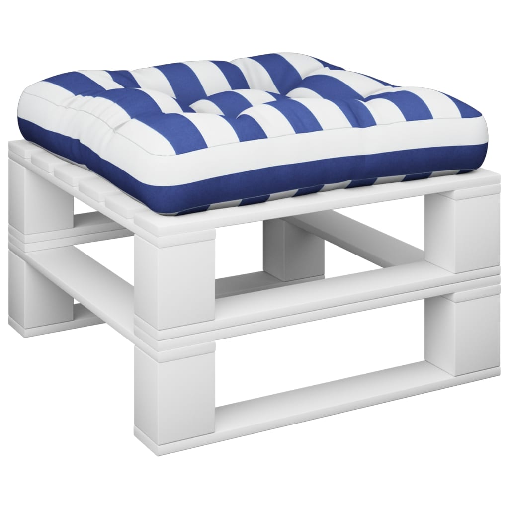 Vidaxl Palettenkissen gestreift 50 x 50 x 12 cm Stoff blau und weiß