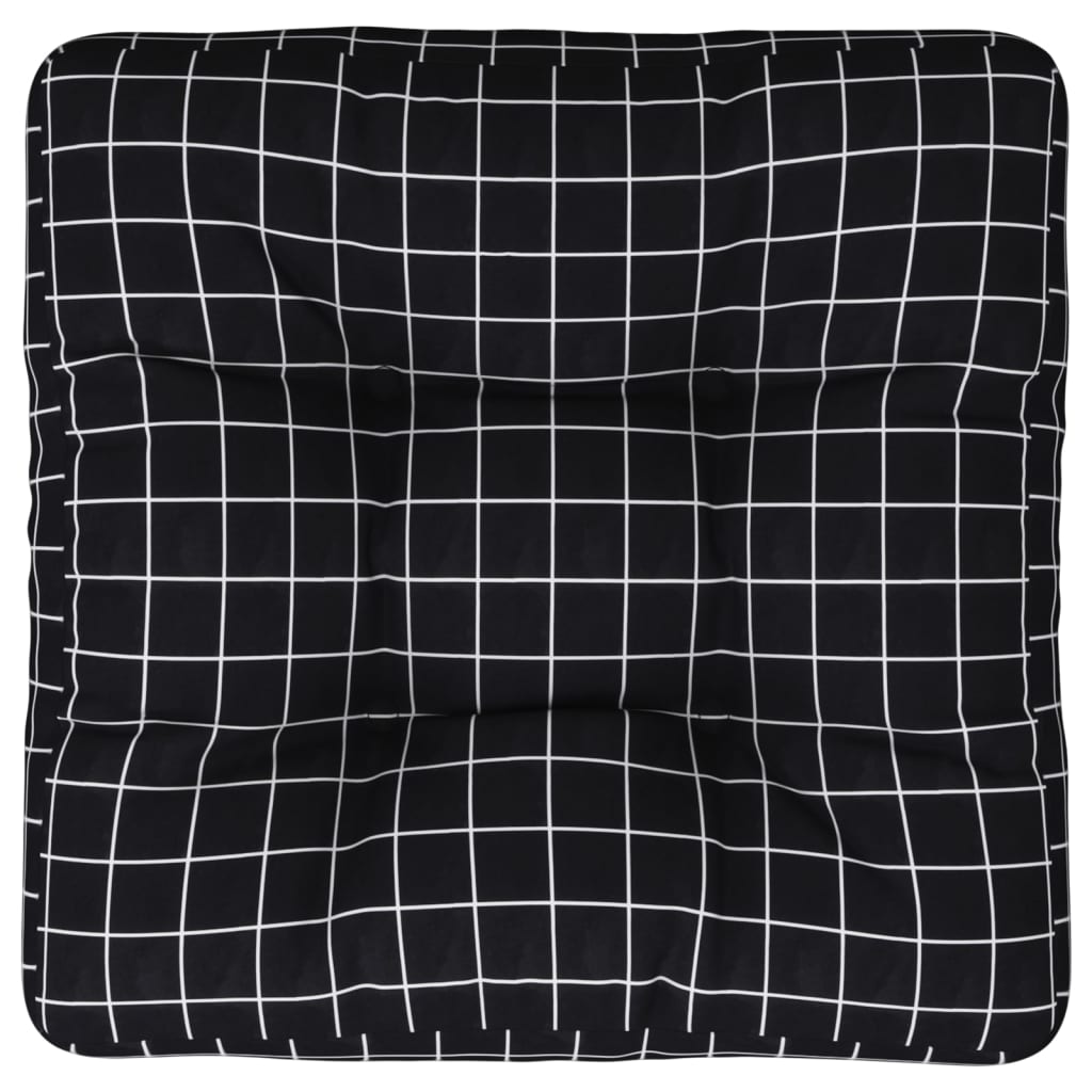 VIDAXL PALLET -KUSSCHUSSE MUSTER 50 x 50 x 12 cm Stoff schwarz