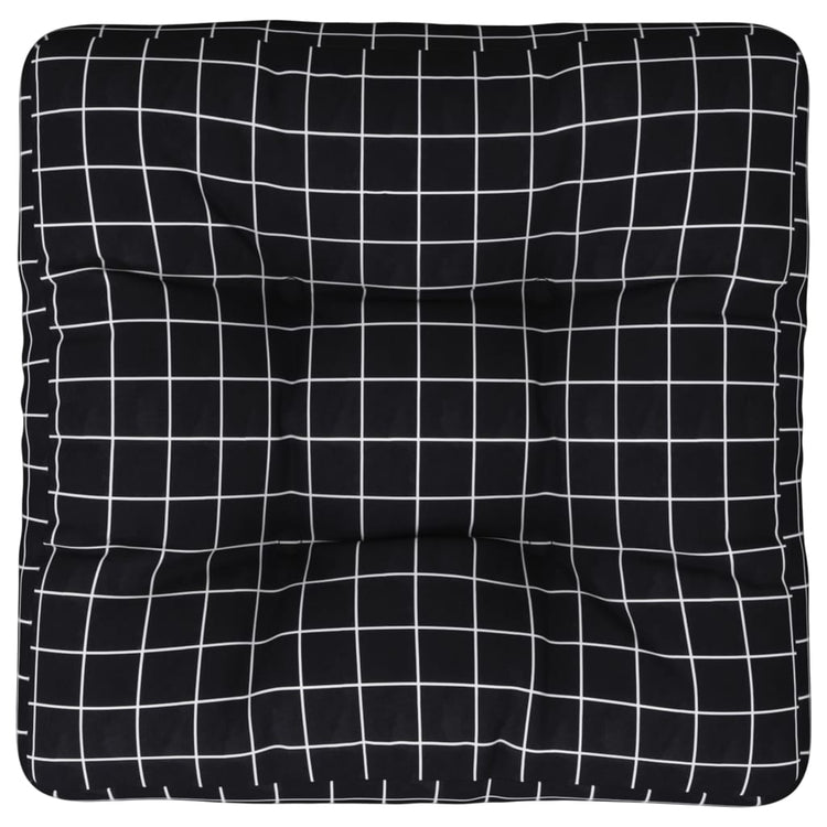 VIDAXL PALLET -KUSSCHUSSE MUSTER 50 x 50 x 12 cm Stoff schwarz