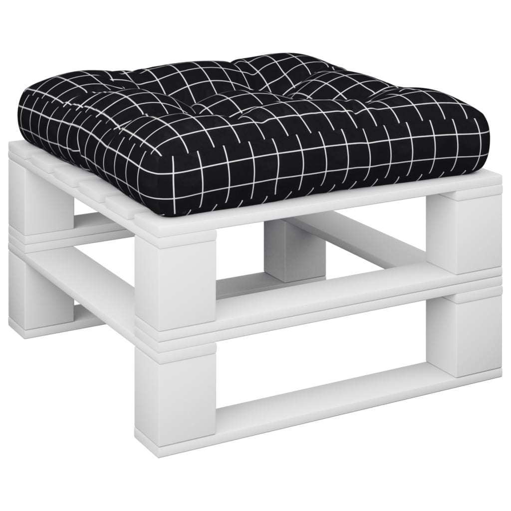 VIDAXL PALLET -KUSSCHUSSE MUSTER 50 x 50 x 12 cm Stoff schwarz