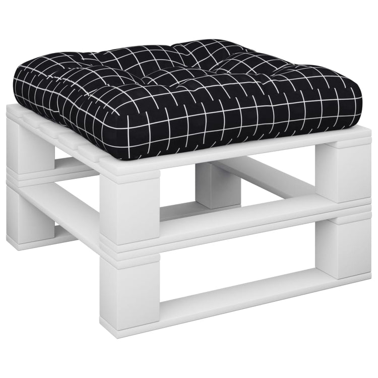 VIDAXL PALLET -KUSSCHUSSE MUSTER 50 x 50 x 12 cm Stoff schwarz