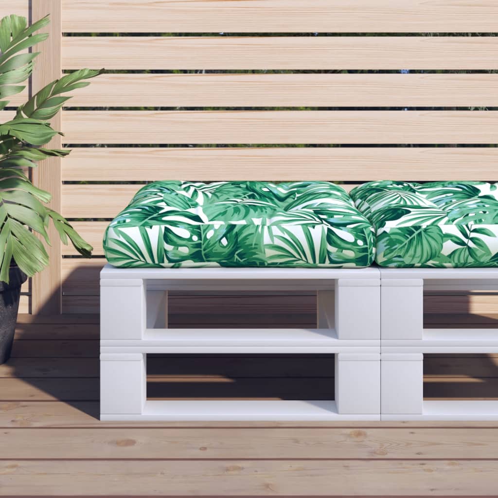 VidaXL Palettenkissen Blattmuster 60x60x12 cm Stoff