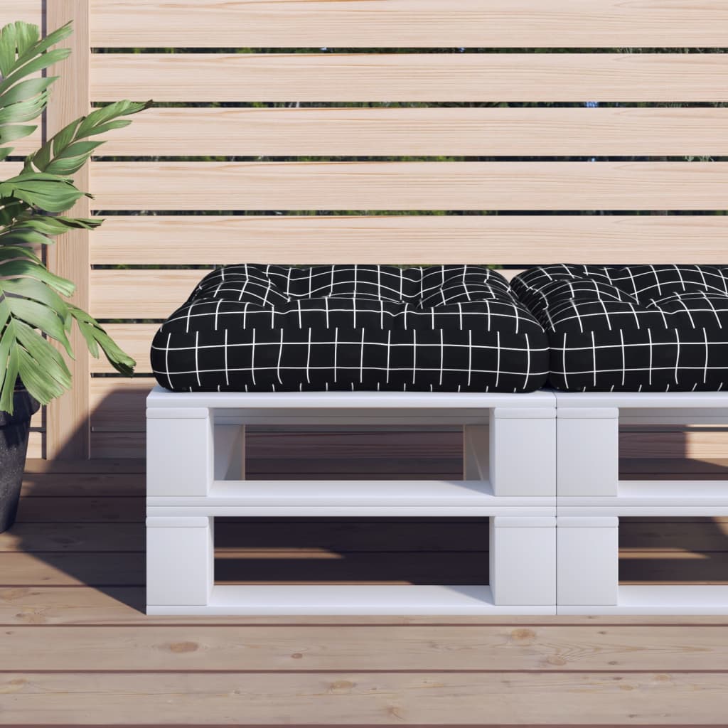 Vidaxl Palettenkissen Diamantmuster 60x60x12 cm Stoff schwarz