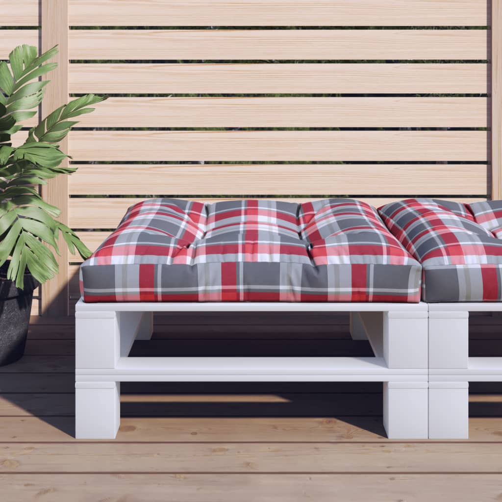 Vidaxl Palettenkissen 70x70x12 cm Fabric Diamond Muster rot