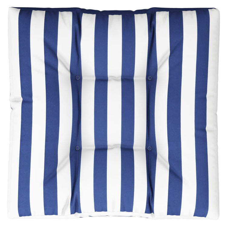 Vidaxl Palettenkissen gestreift 70x70x12 cm Stoff blau und weiß