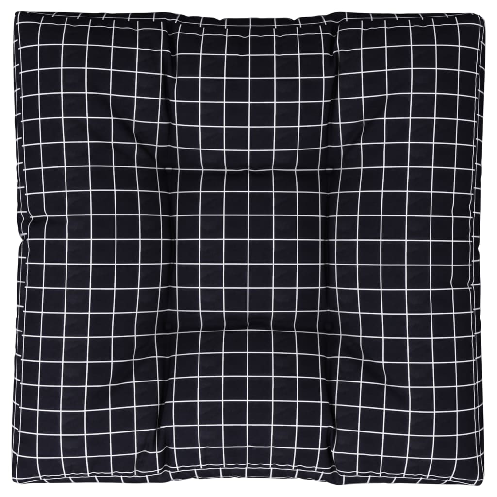 VidaXL Palettenkissen Rautenmuster 80x80x12 cm Stoff schwarz