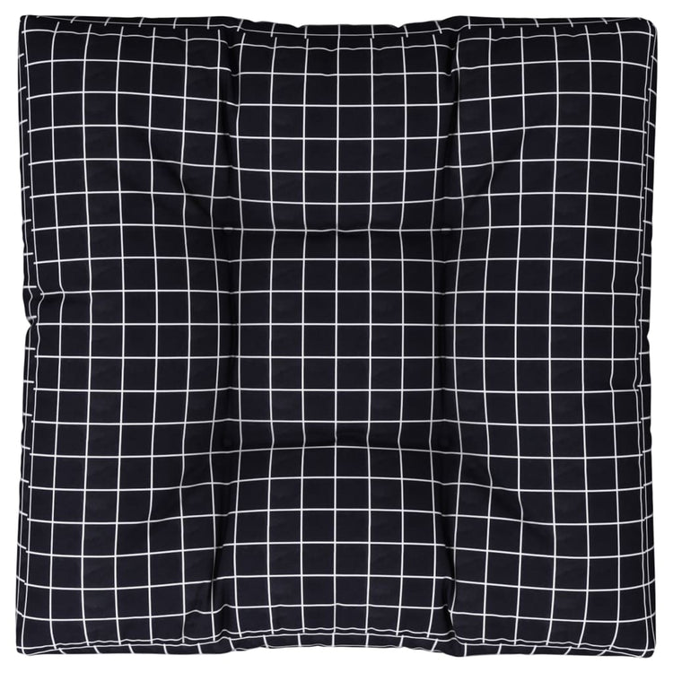 VidaXL Palettenkissen Rautenmuster 80x80x12 cm Stoff schwarz