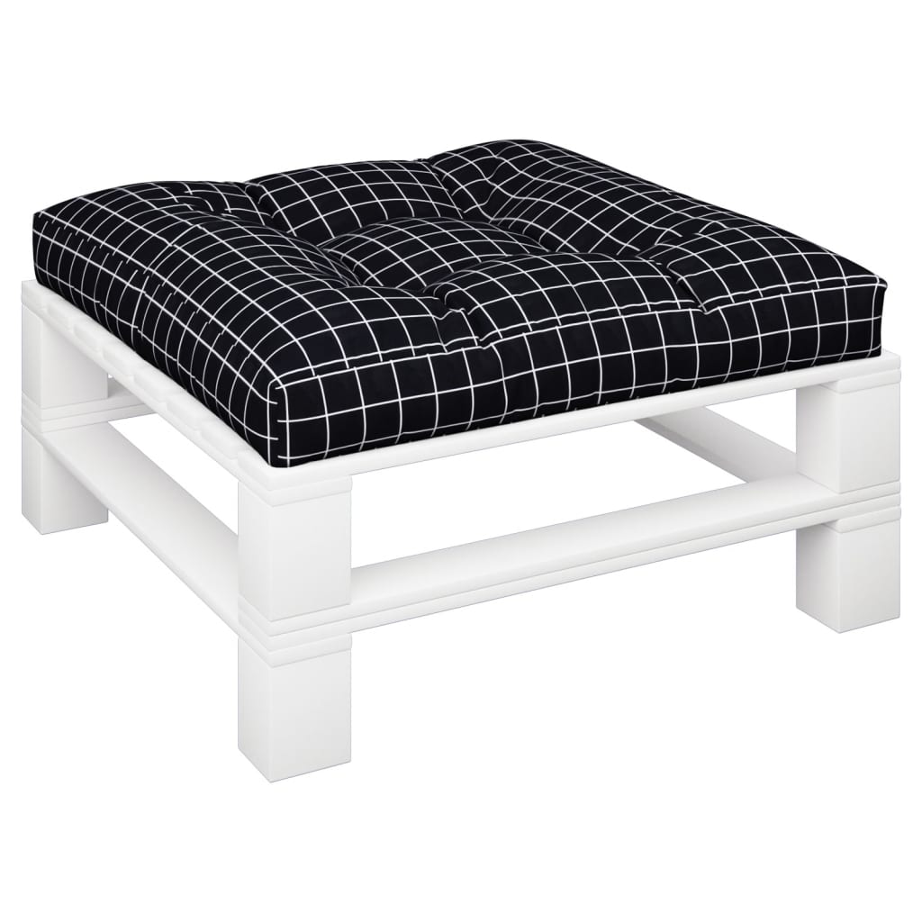 VidaXL Palettenkissen Rautenmuster 80x80x12 cm Stoff schwarz