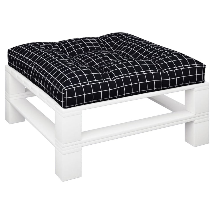 VidaXL Palettenkissen Rautenmuster 80x80x12 cm Stoff schwarz