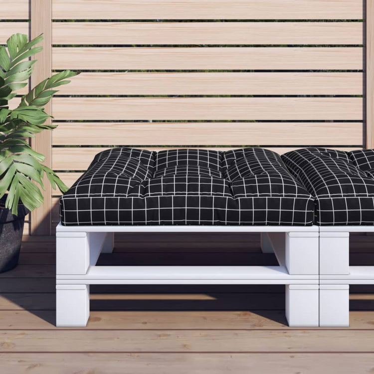 VidaXL Palettenkissen Rautenmuster 80x80x12 cm Stoff schwarz