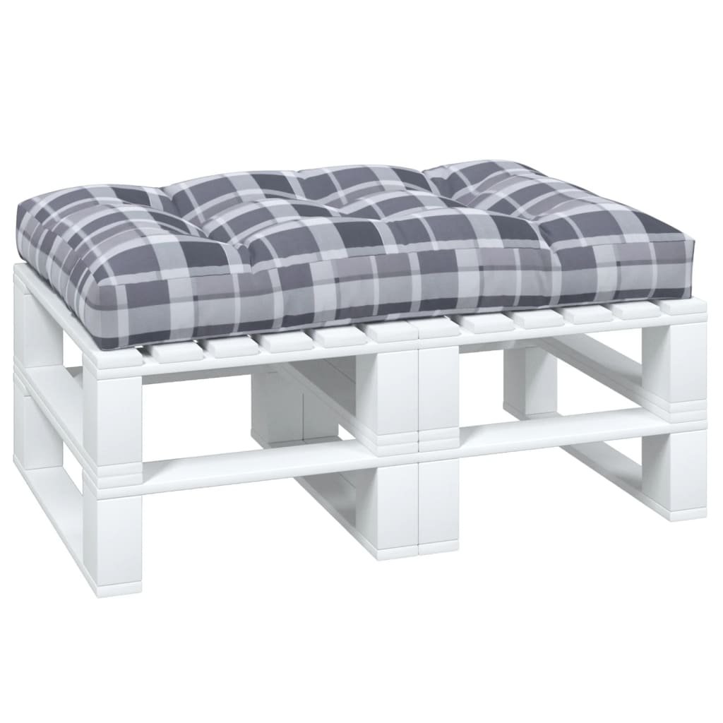 VidaXL Palettenkissen 120x80x12 cm Stoff Rautenmuster grau