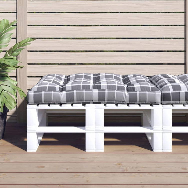 VidaXL Palettenkissen 120x80x12 cm Stoff Rautenmuster grau