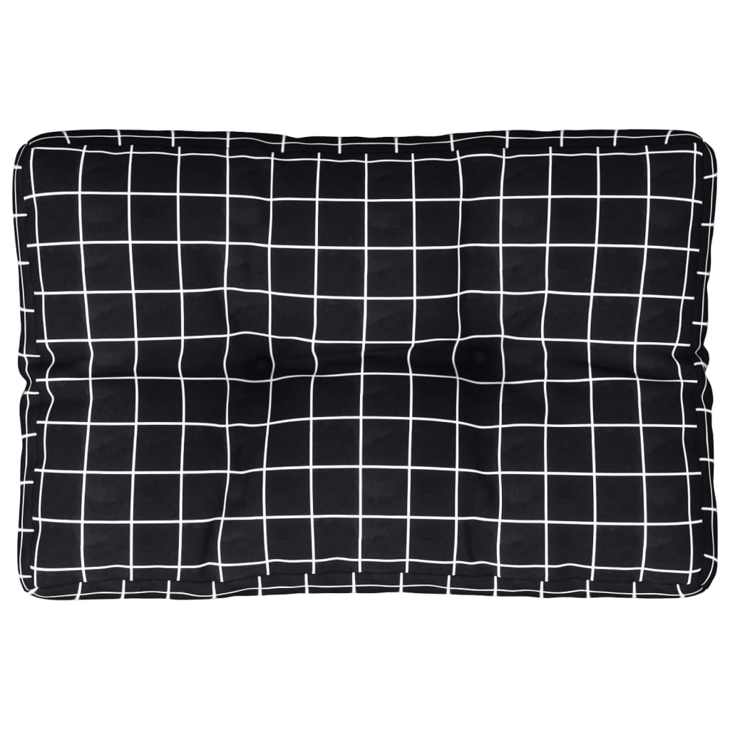 VidaXL Palettenkissen Rautenmuster 50x40x12 cm Stoff schwarz