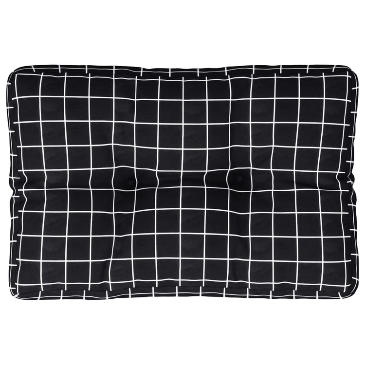 VidaXL Palettenkissen Rautenmuster 50x40x12 cm Stoff schwarz