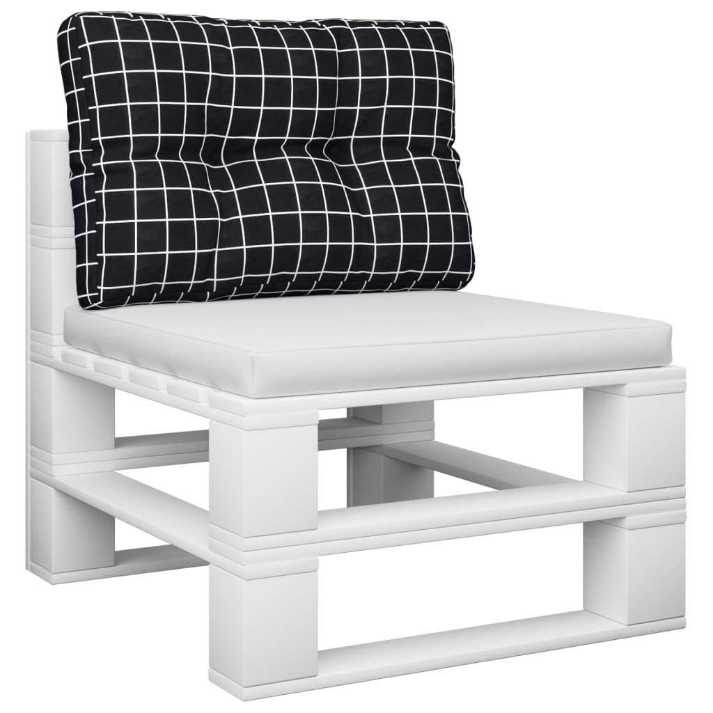 VidaXL Palettenkissen Rautenmuster 50x40x12 cm Stoff schwarz