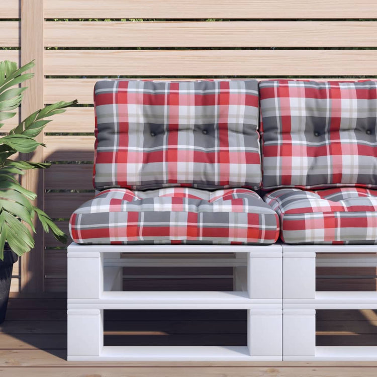 Vidaxl Palettenkissen 60x40x12 cm Fabric Diamond Muster rot