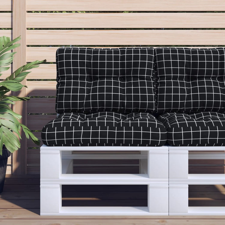 Vidaxl Palettenkissen Fenstermuster 60x40x12 cm Stoff schwarz