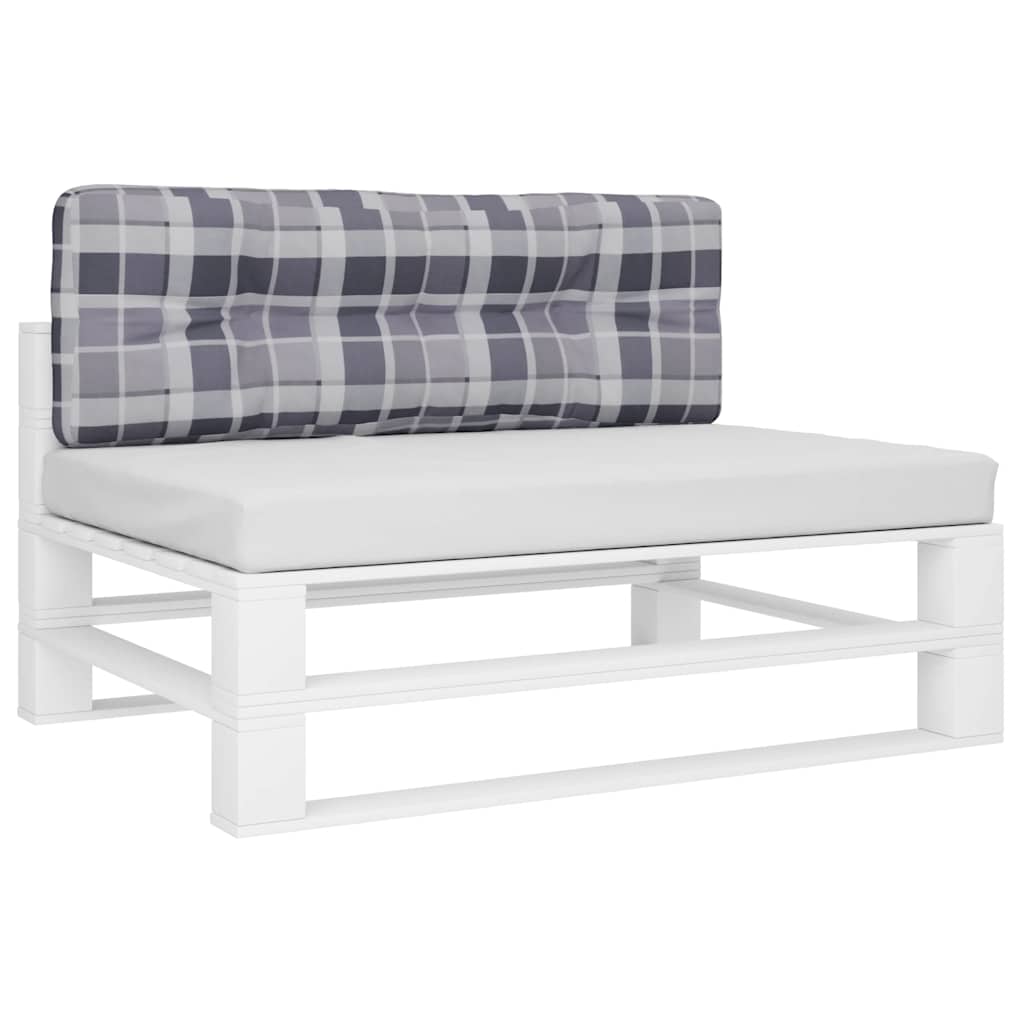 VidaXL Palettenkissen 120x40x12 cm Stoff Rautenmuster grau