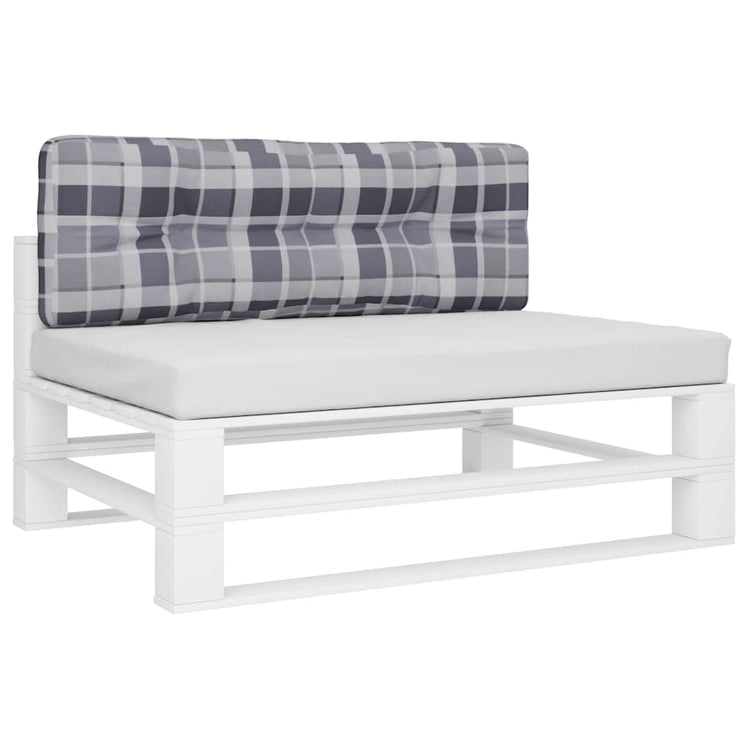 VidaXL Palettenkissen 120x40x12 cm Stoff Rautenmuster grau