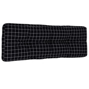 VIDAXL PALLET -Bench -Kissen 120x40x12 cm Stoff Diamantmuster schwarz - afbeelding 2