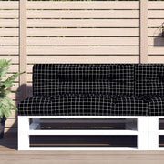 VIDAXL PALLET -Bench -Kissen 120x40x12 cm Stoff Diamantmuster schwarz - afbeelding 1