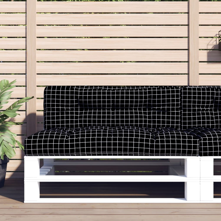 VIDAXL PALLET -Bench -Kissen 120x40x12 cm Stoff Diamantmuster schwarz