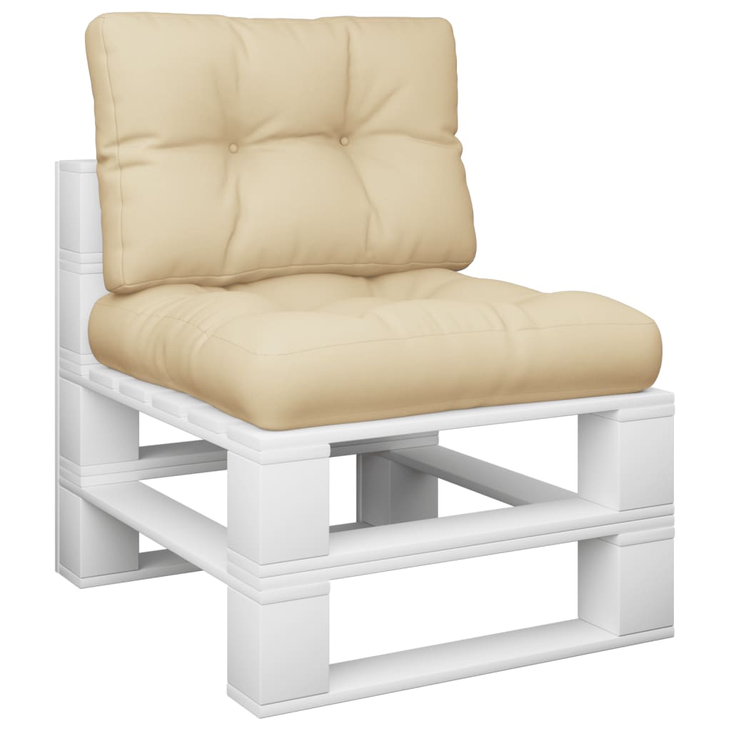 VidaXL Palettenkissen 2 Stück Stoff Beige