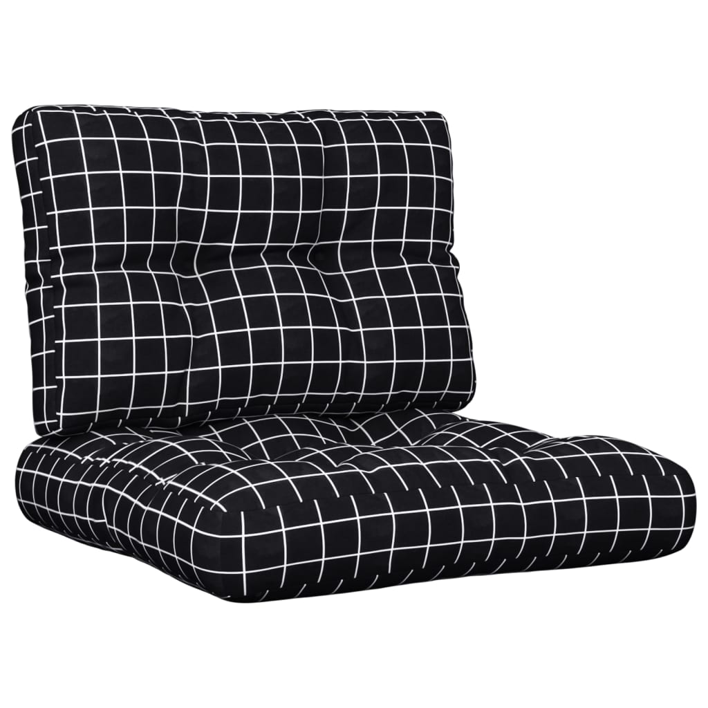 Vidaxl Palettenkissen 2 ST Fabric Diamond Muster schwarz
