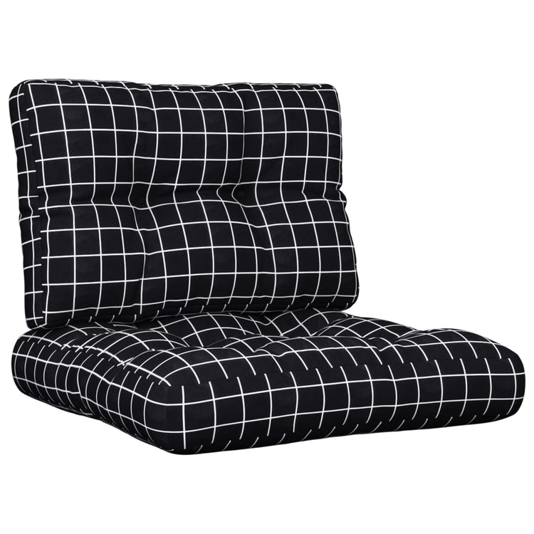 Vidaxl Palettenkissen 2 ST Fabric Diamond Muster schwarz