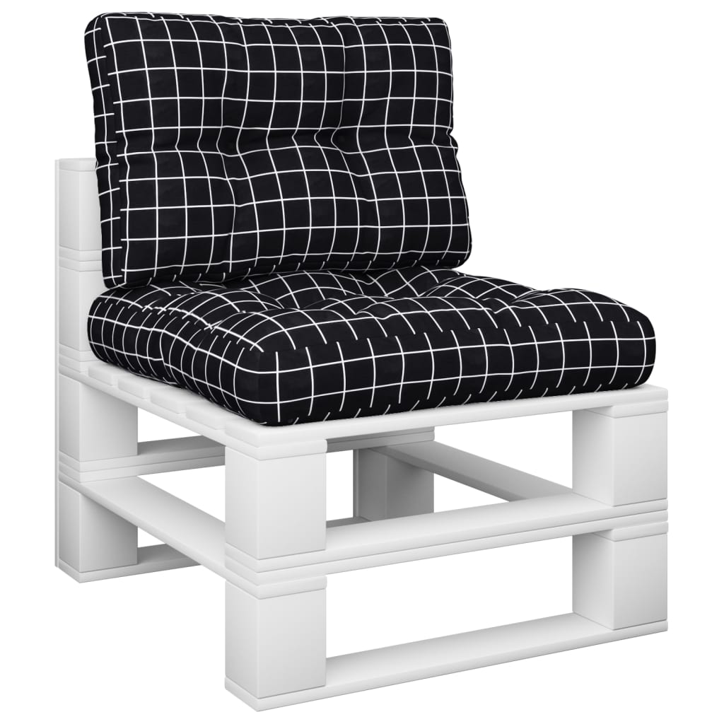 Vidaxl Palettenkissen 2 ST Fabric Diamond Muster schwarz