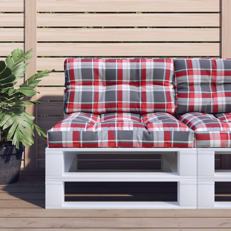 Vidaxl Palettenkissen 2 ST Fabric Diamond Muster rot