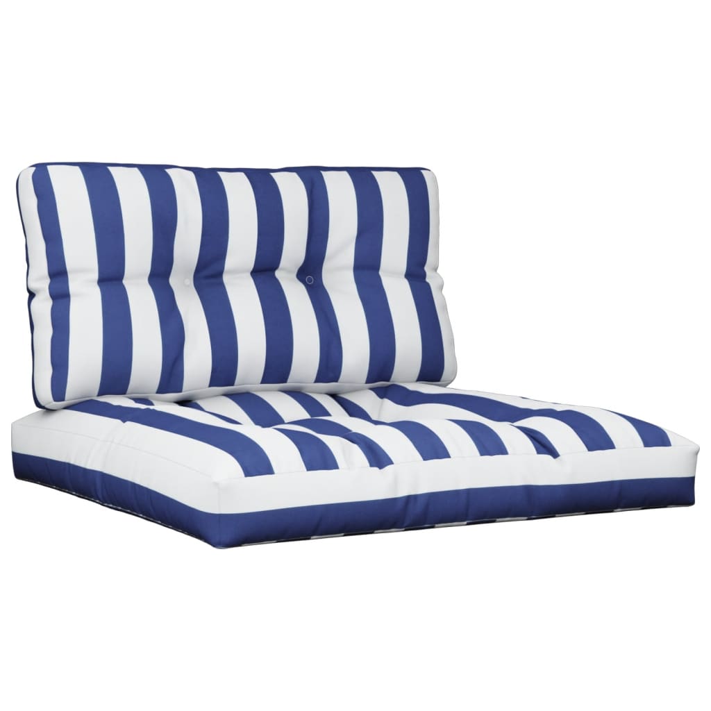 Vidaxl Palettenkissen 2 St. Stoff gestreift und blau