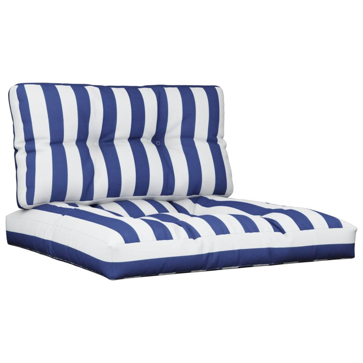 Vidaxl Palettenkissen 2 St. Stoff gestreift und blau