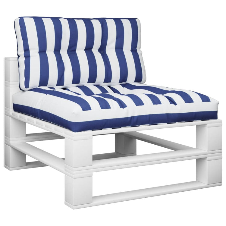 Vidaxl Palettenkissen 2 St. Stoff gestreift und blau