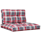 Vidaxl Palettenkissen 2 ST Fabric Diamond Muster rot - afbeelding 2