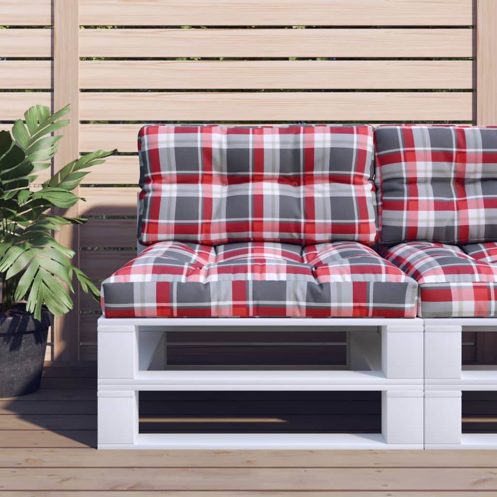 Vidaxl Palettenkissen 2 ST Fabric Diamond Muster rot