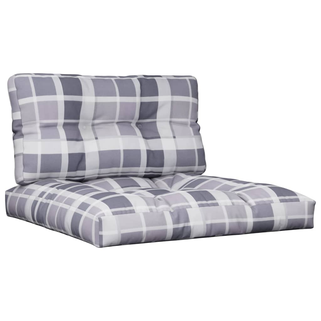Vidaxl Palettenkissen 2 Stedcase -Muster Stoff grau