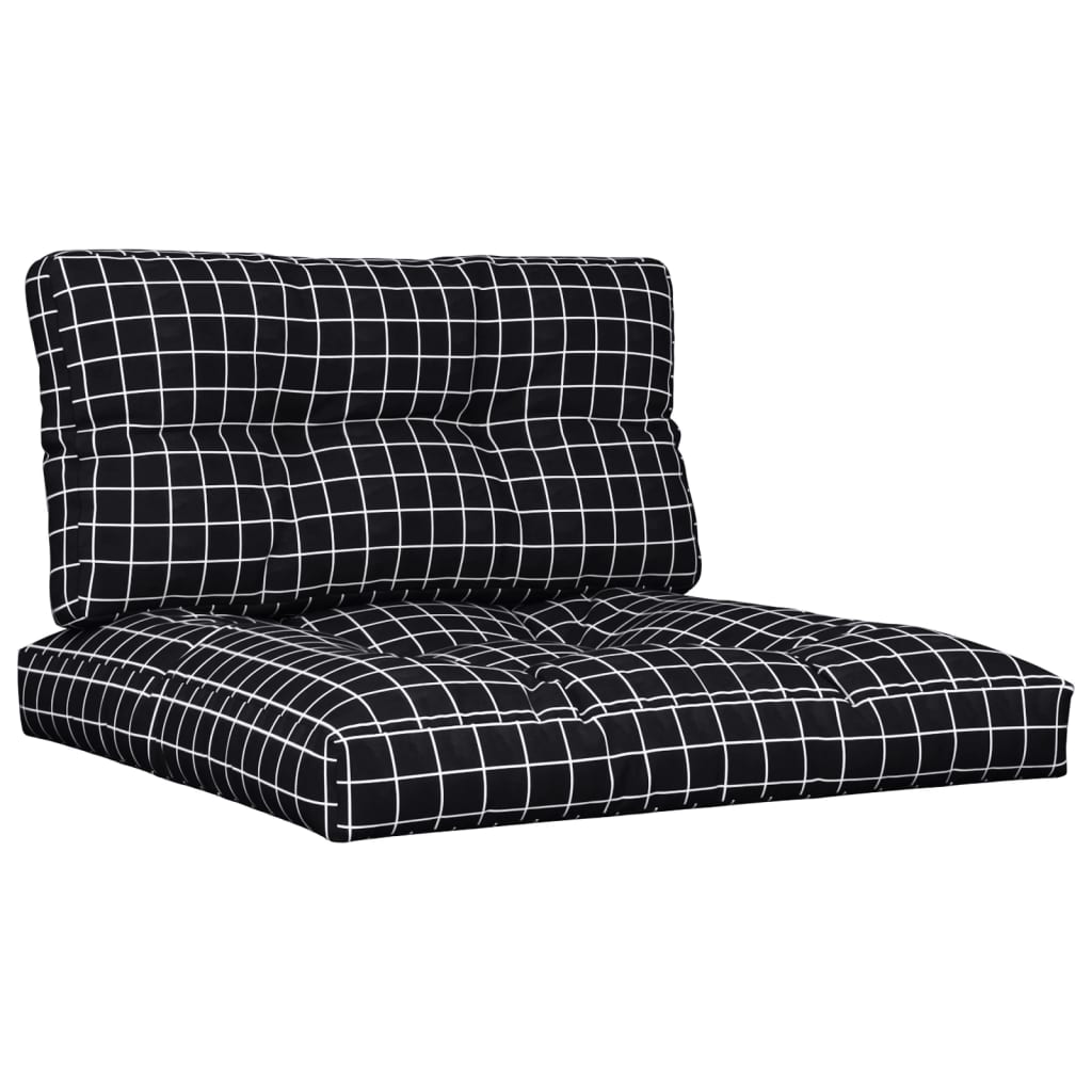 Vidaxl Palettenkissen 2 ST Fabric Diamond Muster schwarz