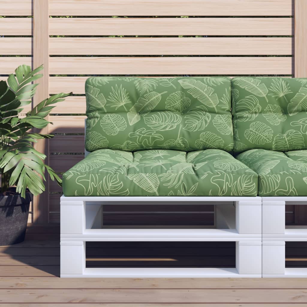 Vidaxl Palettenkissen 2 ST Fabric Blattmuster